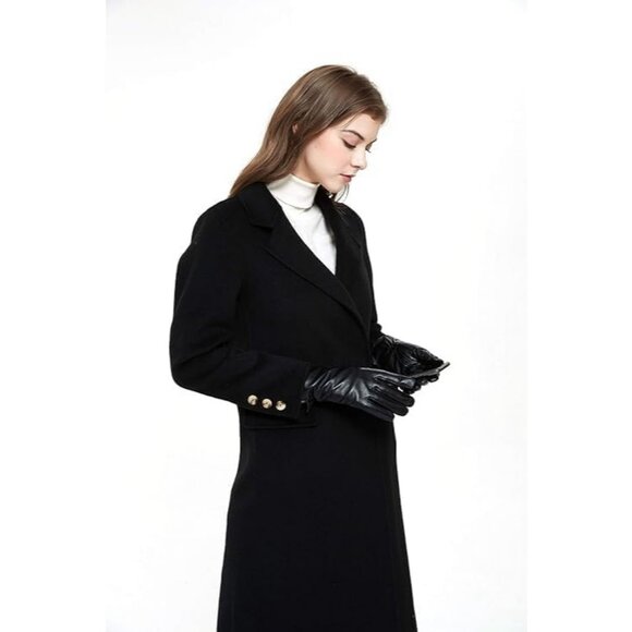 Women’s Leather Gloves Genuine SheepSkin Leather Cold Weather Cashmere Black 2 - Picture 8 of 8